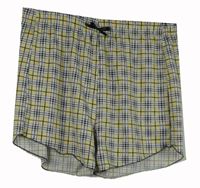 Dámské béžovo-žluté kostkované pyžamové kraťasy