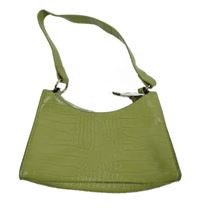 Dámská světlezelená koženková vzorovaná kabelka 