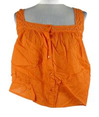 Dámský oranžový crop top s krajkou Collusion 