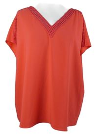 Dámska jahodová blúzka s čipkou Soon