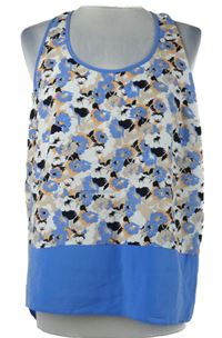 Dámsky modro-béžovo-biely kvetovaný voľné ý top River Island
