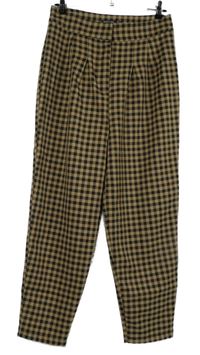 Dámské černo-béžové kostkované paper bag kalhoty Nasty GAL 