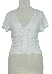 Dámske biele nařasené tričko Miss Guided