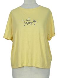 Dámske žlté crop tričko s nápisom New Look