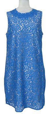 Dámske modro-smotanové čipkové šaty Oasis