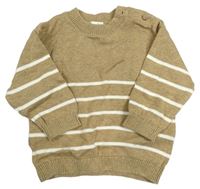 Béžovo-bílý pruhovaný svetr H&M