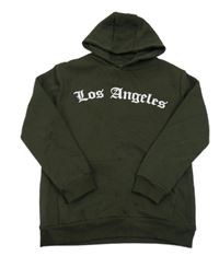 Khaki mikina s nápisom a kapucňou Primark