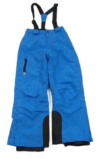 Azurovo-čierne šušťákové funkčné oteplovačky a trakami Crivit