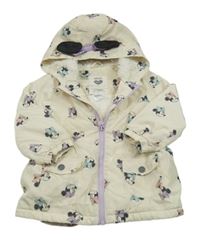 Smetanová šusťáková zateplená bunda s Minnie a kapucí LC Waikiki
