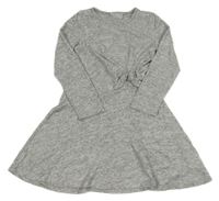 Bielo-sivé melírované úpletové šaty Matalan