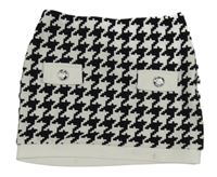 Čierno-biela vzrovaná sukňa Shein