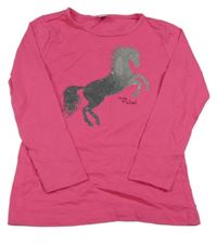 Neonově růžové triko s koníkem Dopodopo