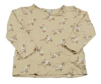 Béžové triko se srnkami Dopodopo