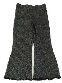 Černé třpytivé úpletové flare legíny Primark