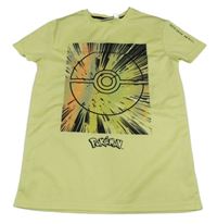 Neonově žluté sportovní tričko s potiskem Pokémon Primark
