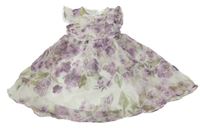 Biele kvetinové šifónové šaty shein