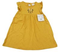 Nové -horčicové bavlnené šaty s Minnie F&F