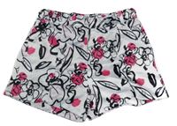Bielo-čierno-ružové vzorované kraťasy Ativo