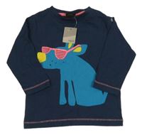 Nové - Tmavomodré triko se psem Next