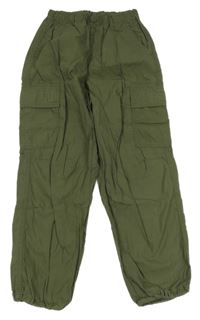 Khaki plátěné kalhoty s kapsami UNIQLO