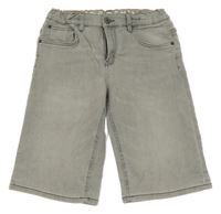 Šedé elastické teplákové riflové kraťasy Denim 