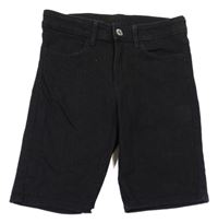 Černé slim fit riflové kraťasy H&M