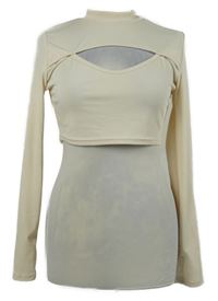 Dámské pundrové žebrované bolerko s průstřihem Shein