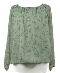 Dámská světlezelená šifonová halenka s květy Colloseum