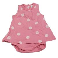 Růžové tílko s puntíky a všitým body