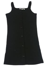Čierne rebrované elastické šaty E-Vie