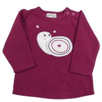 Purpurová fleecová mikina so slimákom Ergee