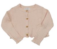 Svetloružový rebrovaný prepínaci crop sveter Primark