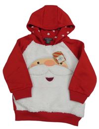 Nové - Bielo-červená mikina so Santou a kapucňou zn. Primark