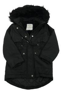 Čierna šušťáková zimná parka s kapucňou zn. George