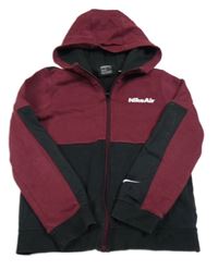 Vínovo-černá propínací mikina s kapucí Nike