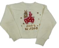 Smetanový crop svetr s lamou New Look