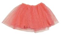 Ružová bodkovaná á tylová sukňa