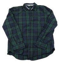 Tmavomodro-tmavozelená kostkovaná košile H&M