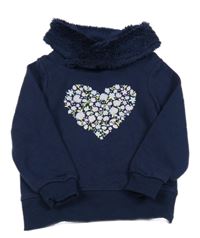 Tmavomodrá mikina se srdcem Dopodopo