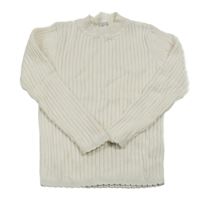 Smotanový rebrovaný ľahký sveter Tu