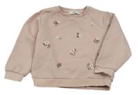 Svetloružová mikina s kvetmi C&A