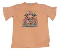 Neonově oranžové tričko s potiskem Garcia