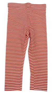 Červeno-biele pruhované legíny Primark