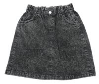Čierno-sivá plesňová rifľová paper bag sukňa H&M