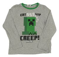 Šedé triko s Minecraft 