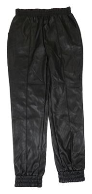 Čierne koženkové cuff nohavice Primark