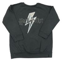 Čiernošedá mikina s bleskom a nápisem - Harry Potter Tu