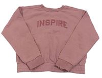 Staroružová crop mikina s nápisom zn. Primark
