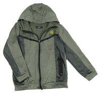 Khaki prepínaci športová mikina s logom a kapucňou Matalan