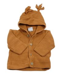 Skořicový propínací svetr s kapucí Polarn O. Pyret